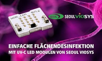 Flächendesinfektion mit UV-C LED Modul von Seoul Viosys leichtgemacht