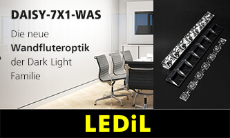 DAISY-7X1-WAS - Wandfluteroptik mit asymmetrischem Lichtkegel und hervorragender Längsentblendung