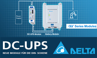 DC-UPS – neue Module für die DIN- Schiene von Delta Electronics