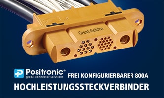 Great Golden - frei konfigurierbarer 800A Hochleistungssteckverbinder von Positronic