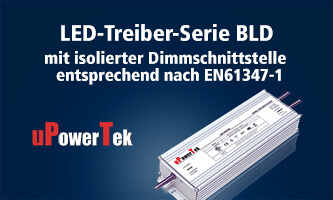 uPowerTek LED-Treiber-Serie BLD mit isolierter Dimmschnittstelle entsprechend EN61347-1