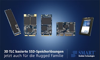 SMART Modular bietet jetzt auch für die Rugged Familie 3D TLC basierte SSD-Speicherlösungen an
