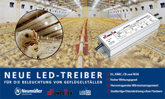 Neue LED-Treiber für die Beleuchtung von Geflügelställen