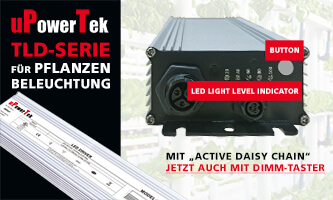 uPowerTek TLD-Serie für Pflanzenbeleuchtung mit Active Daisy Chain jetzt auch mit Dimm-Taster